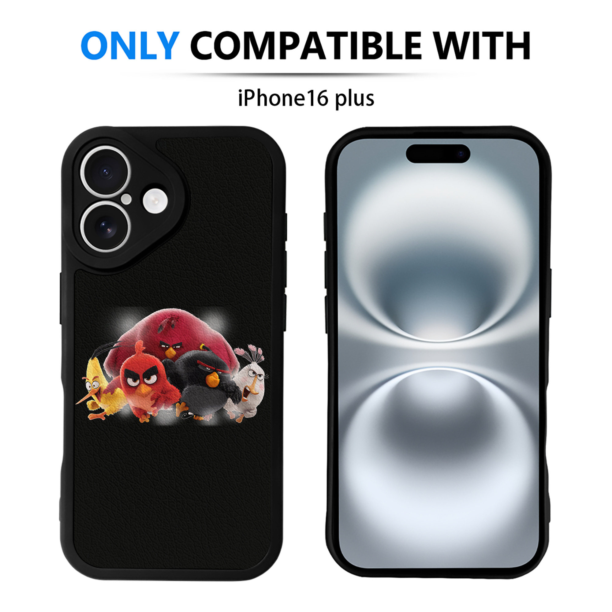 （画像用） Angry Birds アングリーバード 【iPhone 16シリーズ対応】シリコンスマホケース（レザー調） 材質：シリコン